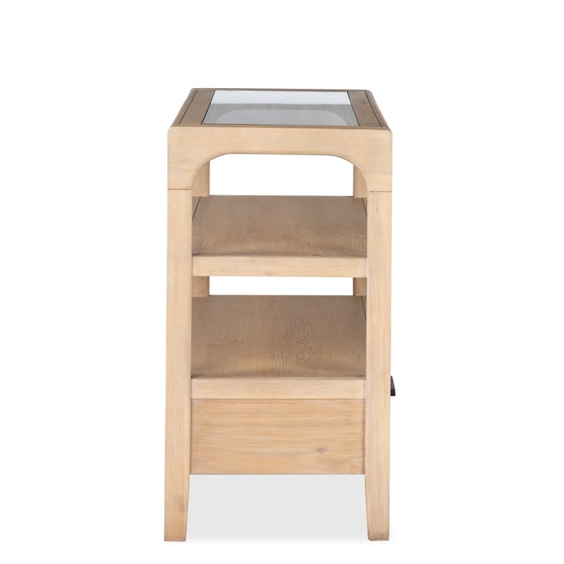 Bowery Hill Transitional Oak Veneer and Hardwood Solids Butternut Sideboard