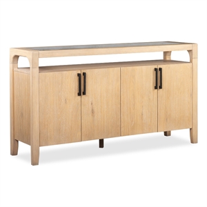 Bowery Hill Transitional Oak Veneer and Hardwood Solids Butternut Sideboard