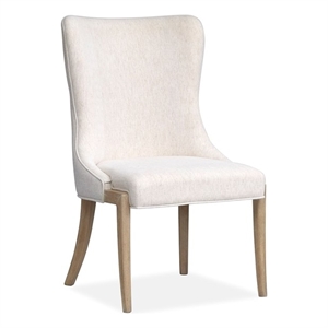Bowery Hill Transitional Brown Upholstered Host Chair Two Pack
