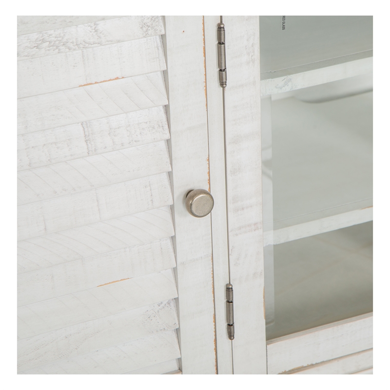 Bowery Hill Traditional Pine Veneer and Pine Solids Alabaster Entertainment Wall