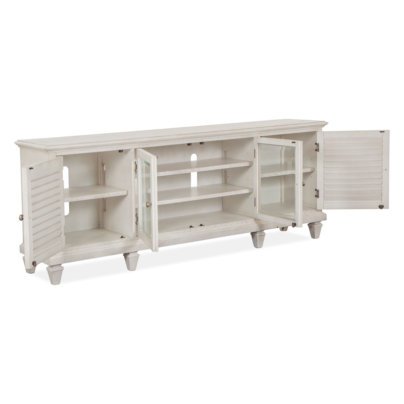 Bowery Hill Traditional Pine Veneer and Pine Solids Alabaster Large Console