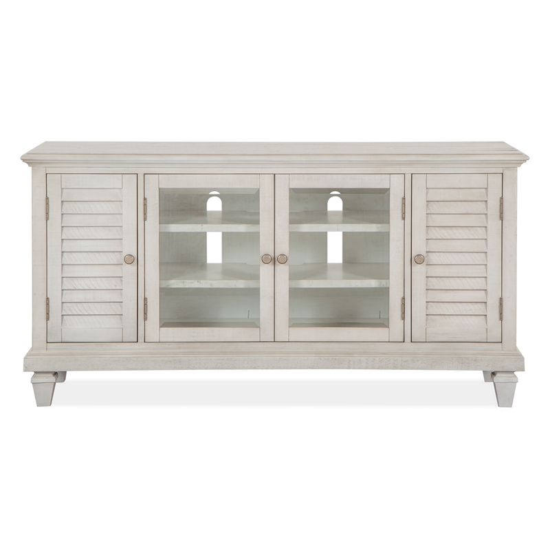 Bowery Hill Traditional Pine Veneer and Pine Solids Alabaster Small Console