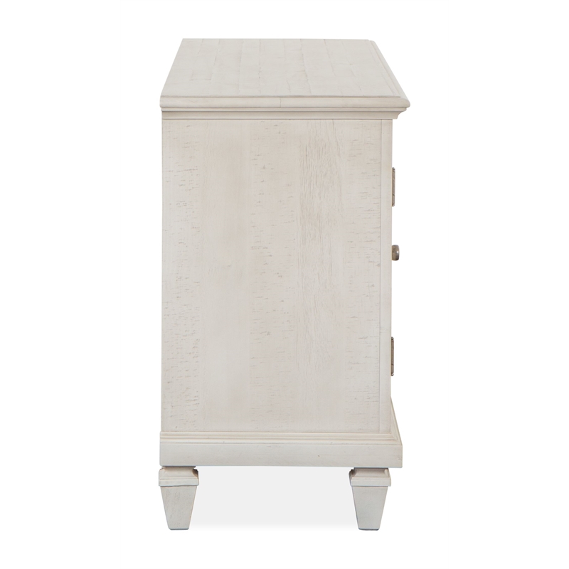 Bowery Hill Traditional Pine Veneer and Pine Solids Alabaster Small Console