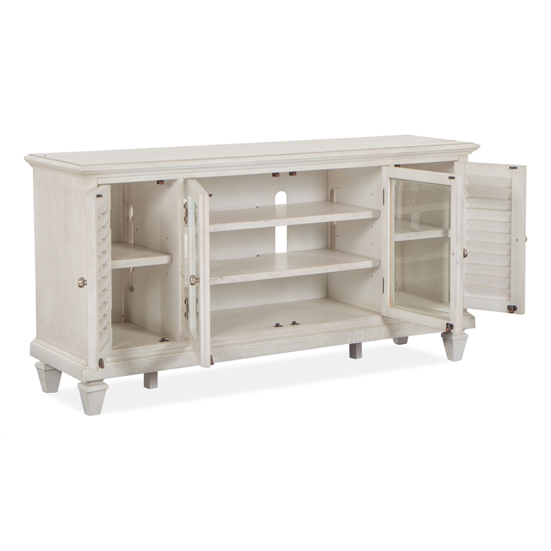 Bowery Hill Traditional Pine Veneer and Pine Solids Alabaster Small Console