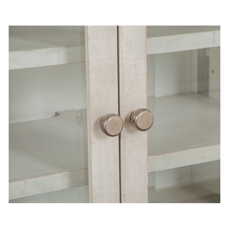 Bowery Hill Traditional Pine Veneer and Pine Solids Alabaster Small Console