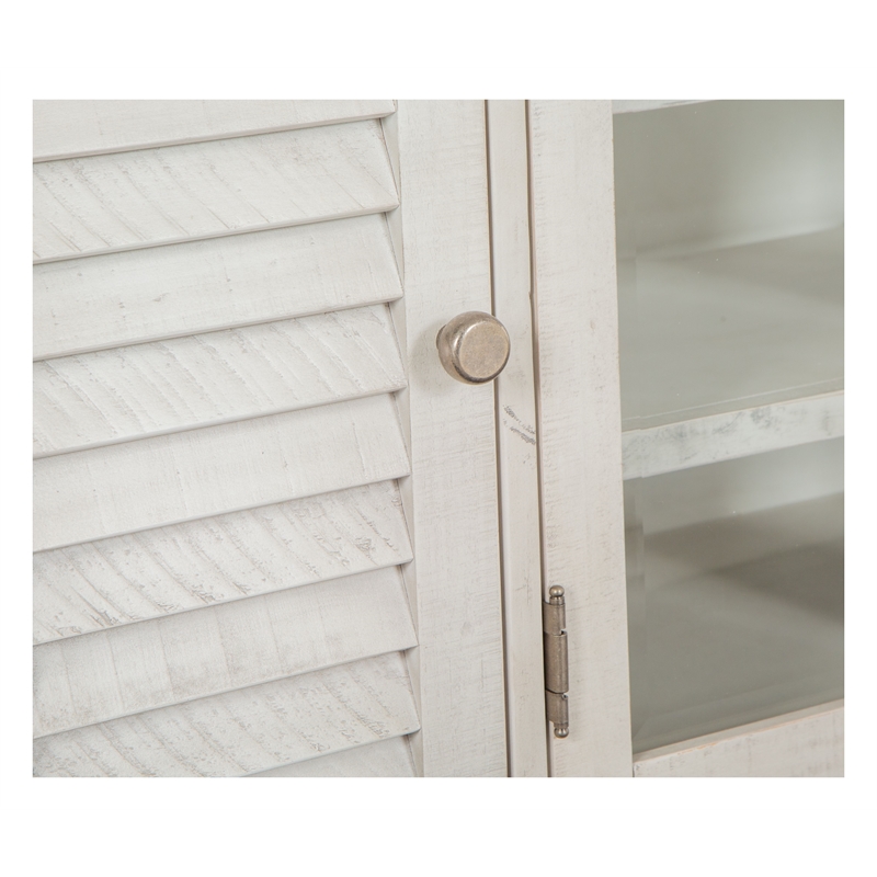 Bowery Hill Traditional Pine Veneer and Pine Solids Alabaster Small Console