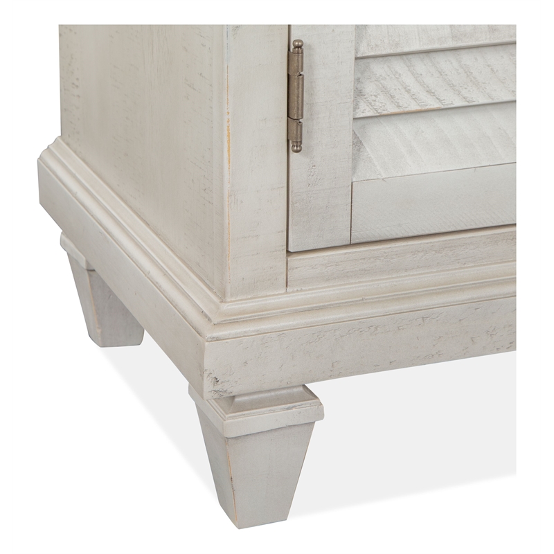 Bowery Hill Traditional Pine Veneer and Pine Solids Alabaster Small Console