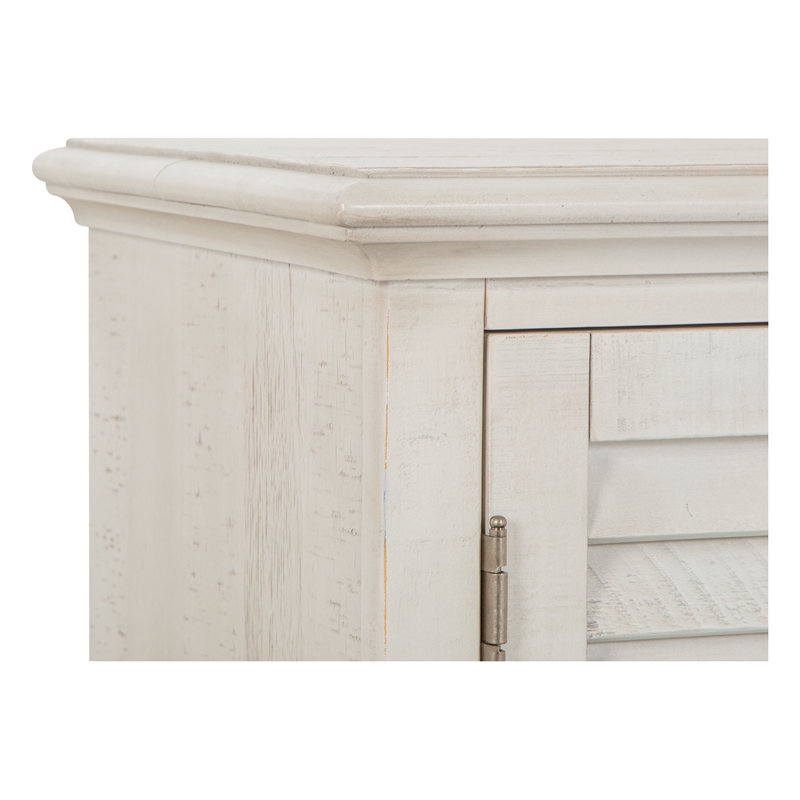 Bowery Hill Traditional Pine Veneer and Pine Solids Alabaster Small Console