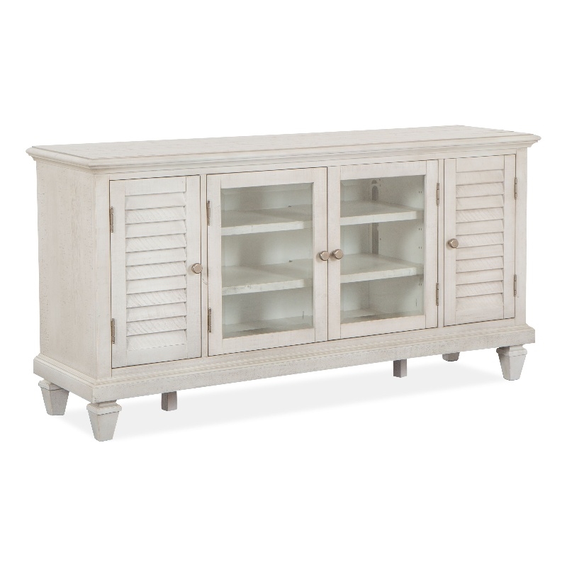 Bowery Hill Traditional Pine Veneer and Pine Solids Alabaster Small Console