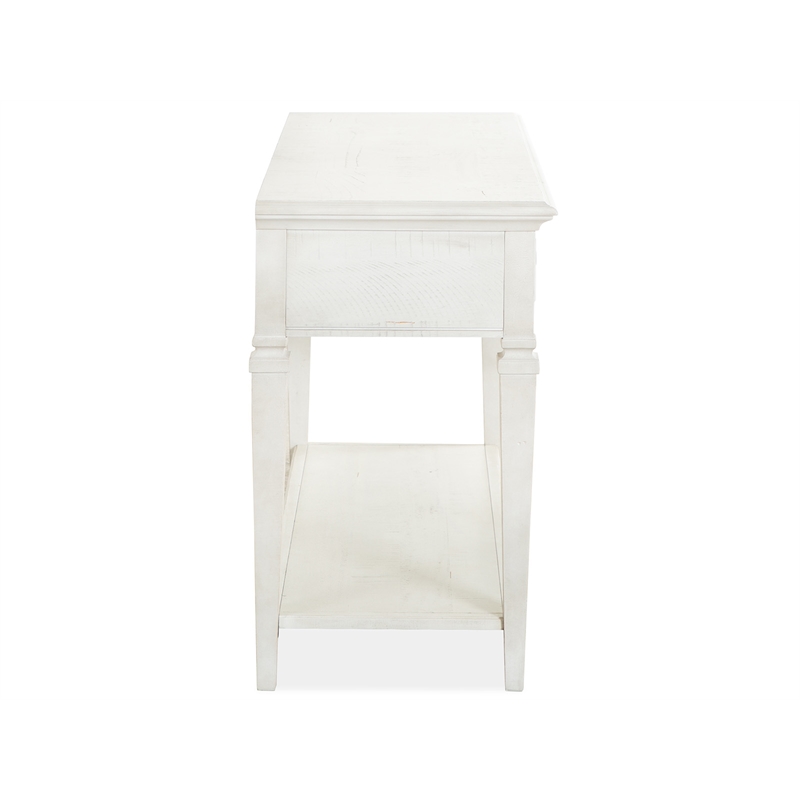 Bowery Hill Transitional Wood Alabaster Rectangular Sofa Table