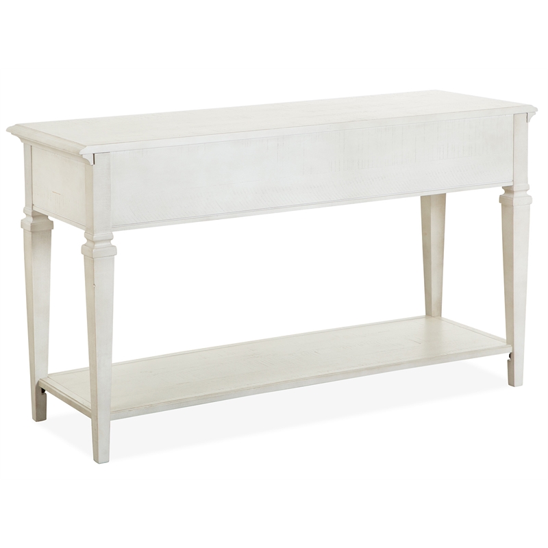 Bowery Hill Transitional Wood Alabaster Rectangular Sofa Table