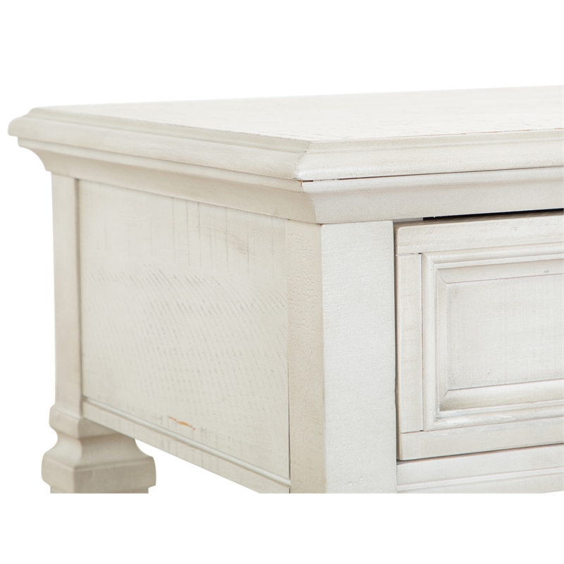 Bowery Hill Transitional Wood Alabaster Rectangular Sofa Table