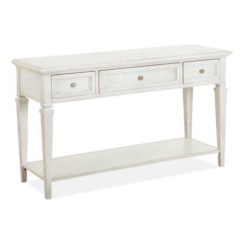 Bowery Hill Transitional Wood Alabaster Rectangular Sofa Table