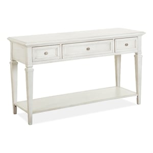 Bowery Hill Transitional Wood Alabaster Rectangular Sofa Table