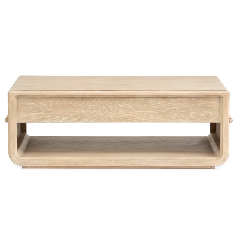 Bowery Hill Contemporary Wood Brown Rectangular Cocktail Table With Casters