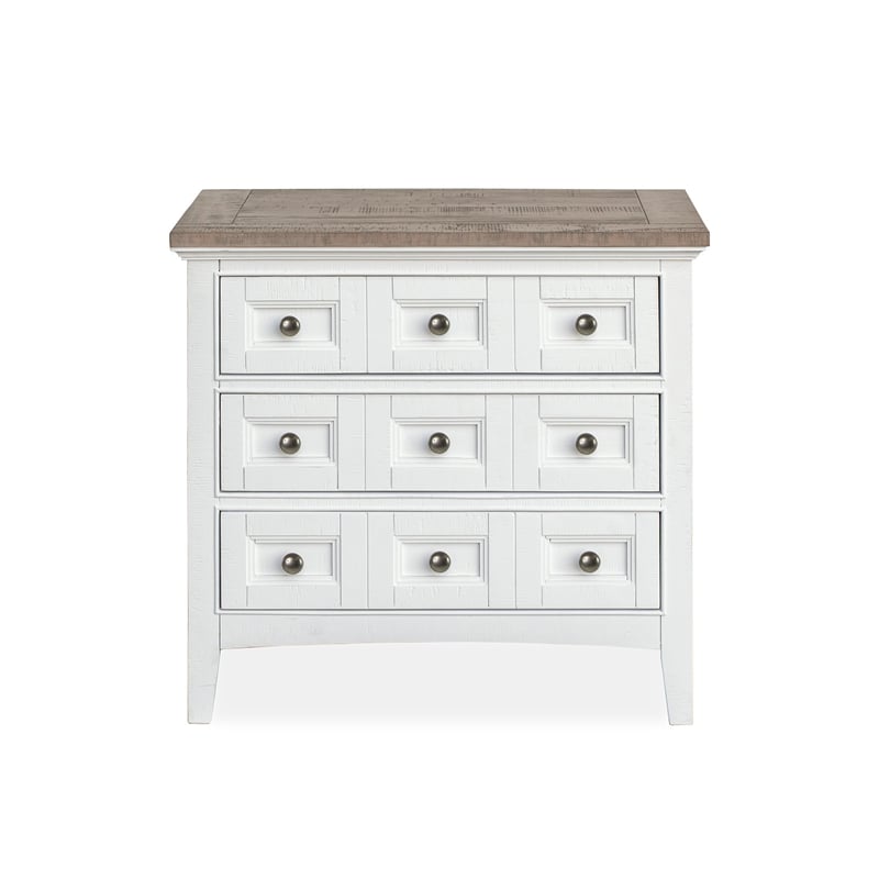 Bowery Hill Traditional Chalk White And Dovetail Grey 2 Tone Drawer Nightstand