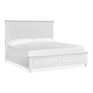 Bowery Hill Traditional Wood White Dove King White Panel Bed