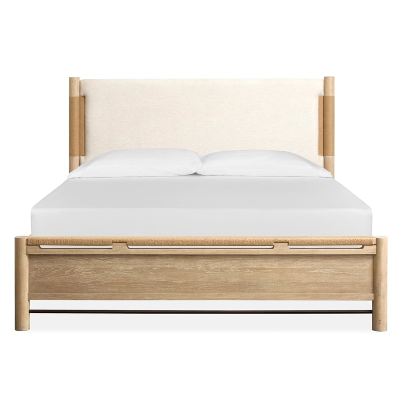 Bowery Hill Transitional Wood Brown Queen Panel Upholstered Bed