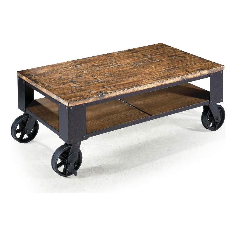 Bowery Hill Contemporary Wood Rectangular Starter Cocktail Table