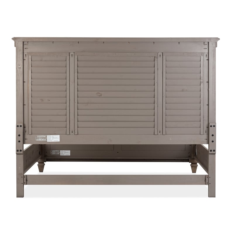Bowery Hill Traditional Dovetail Grey King Shutter Panel Bed
