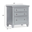 Bowery Hill Traditional Wood Harbor Gray Grey Drawer Nightstand