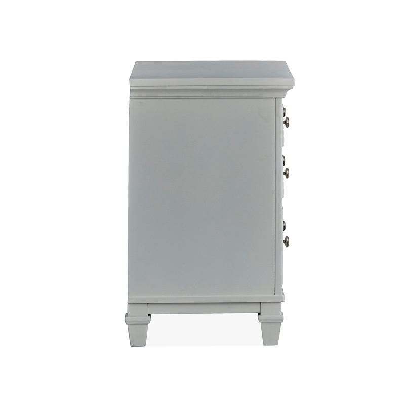 Bowery Hill Traditional Wood Harbor Gray Grey Drawer Nightstand