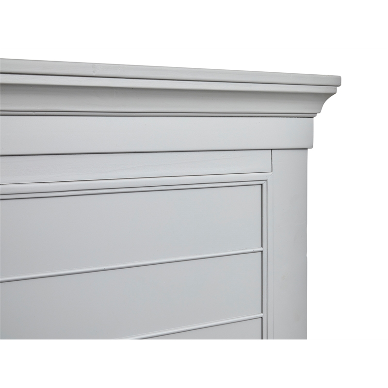 Bowery Hill Traditional Wood Harbor Gray Queen Grey Panel Bed