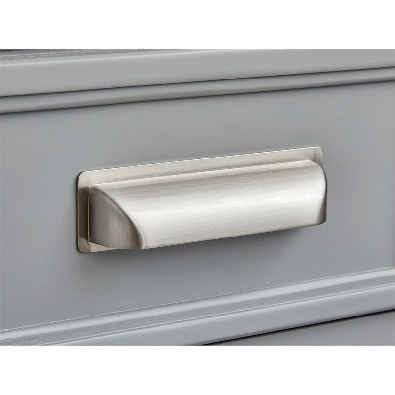 Bowery Hill Traditional Harbor Gray King Grey Panel Storage Bed