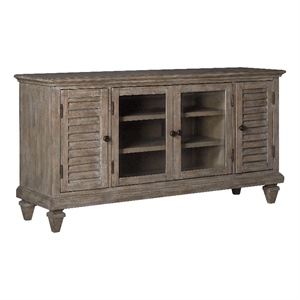 Bowery Hill Traditional Pine Veneer and Pine Solids Dovetail Gray Small Console