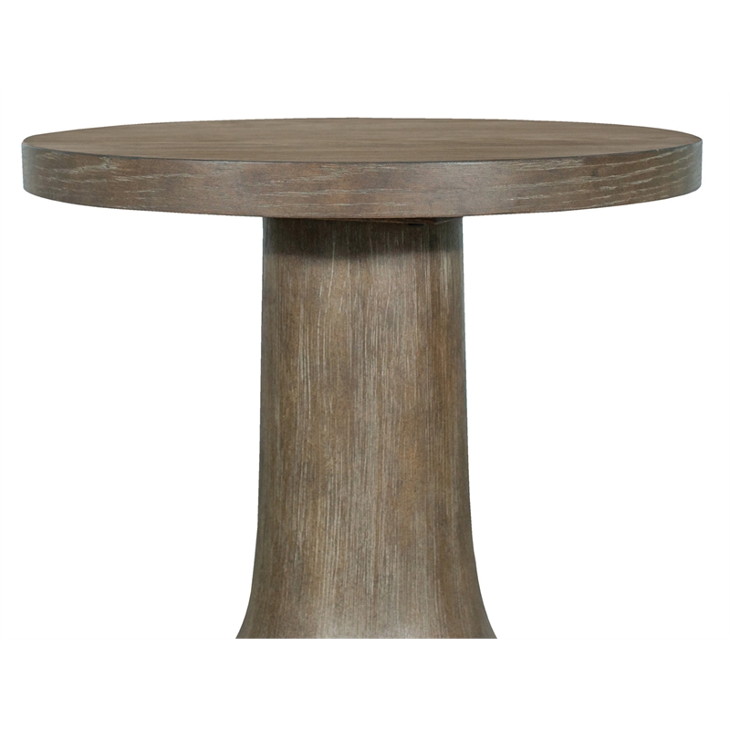 Bowery Hill Transitional Wood Brown Porpoise Round Accent Table