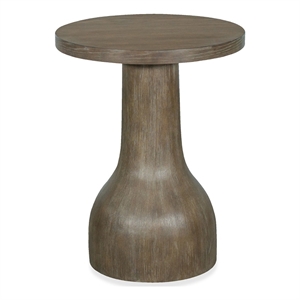 Bowery Hill Transitional Wood Brown Porpoise Round Accent Table