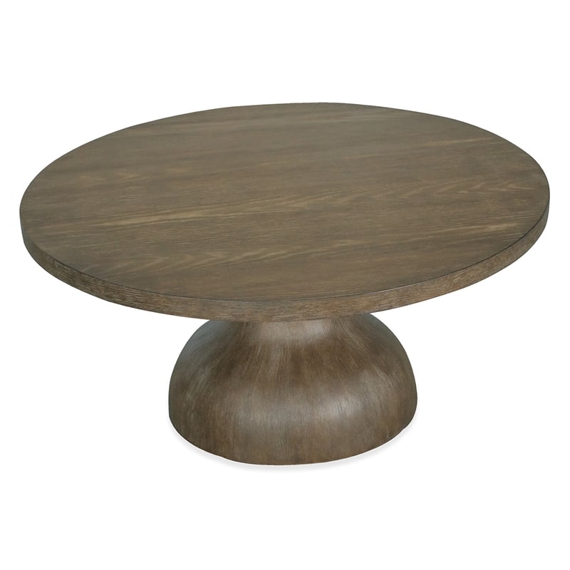 Bowery Hill Transitional Brown Porpoise Round Cocktail Table