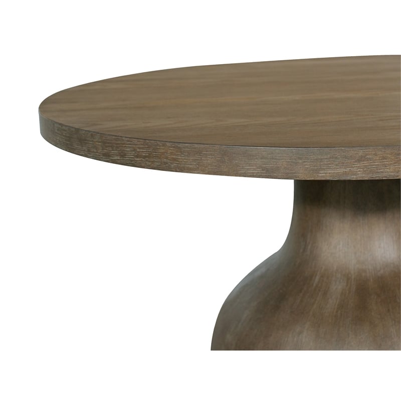 Bowery Hill Transitional Brown Porpoise Round Cocktail Table