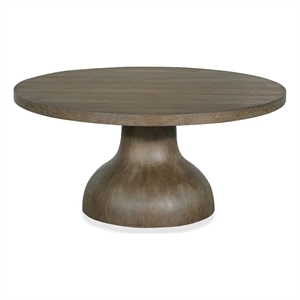 Bowery Hill Transitional Brown Porpoise Round Cocktail Table
