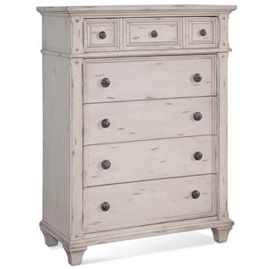 Bowery Hill Modern Farmhouse Antique White Wood 5-drawer Chest
