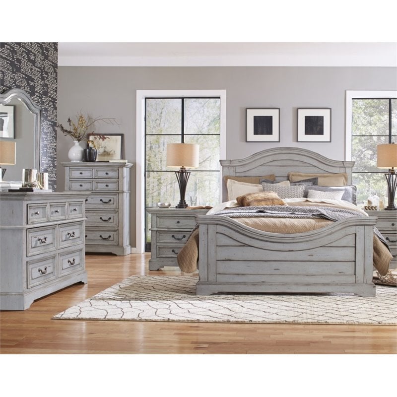 Bowery Hill Transitional Antique Gray Wood 3-drawer Nightstand