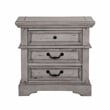 Bowery Hill Transitional Antique Gray Wood 3-drawer Nightstand