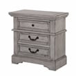 Bowery Hill Transitional Antique Gray Wood 3-drawer Nightstand