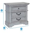 Bowery Hill Transitional Antique Gray Wood 3-drawer Nightstand