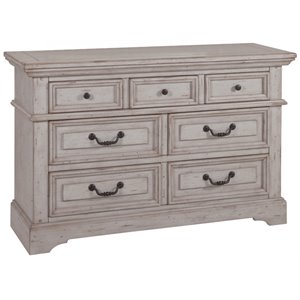 Bowery Hill Modern Transitional Antique Gray Wood Double Dresser