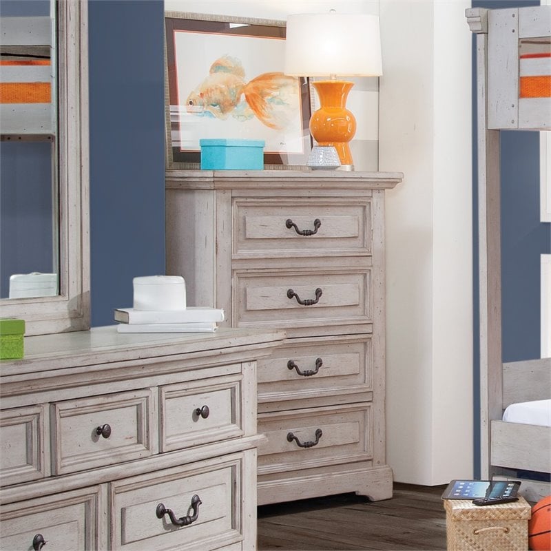 Bowery Hill Modern Transitional Antique Gray Wood 4-drawer Chest