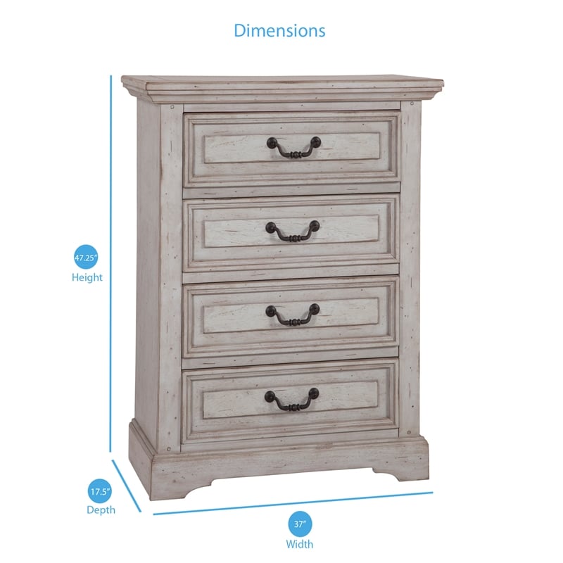 Bowery Hill Modern Transitional Antique Gray Wood 4-drawer Chest