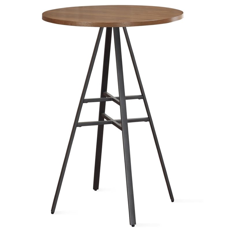 Bowery Hill Contemporary 42-Inch High Pub Table with Gray Metal Base
