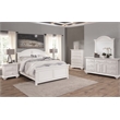 Bowery Hill Eggshell White Wood Triple Dresser with Dressing Mirror