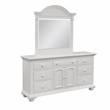 Bowery Hill Eggshell White Wood Triple Dresser with Dressing Mirror