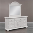 Bowery Hill Eggshell White Wood Triple Dresser with Dressing Mirror