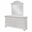 Bowery Hill Eggshell White Wood Triple Dresser with Dressing Mirror