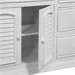 Bowery Hill Eggshell White Wood Triple Dresser with Dressing Mirror