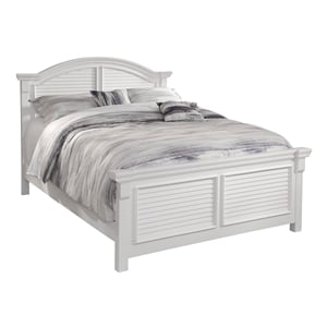 Bowery Hill Modern Farmhouse Solid Wood Queen Panel Bed in Eggshell White
