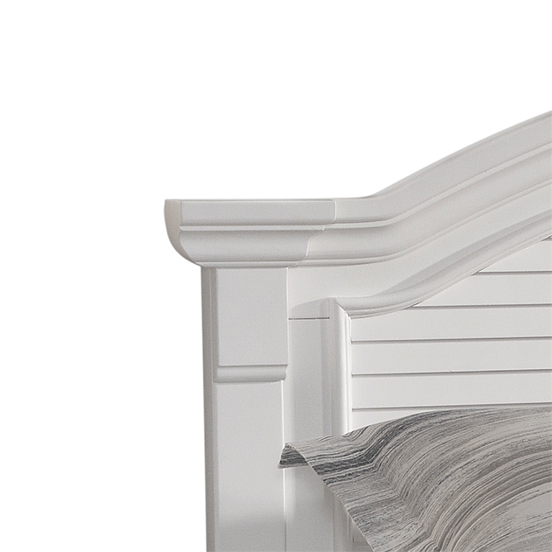 Bowery Hill Modern Farmhouse Solid Wood Queen Panel Bed in Eggshell White